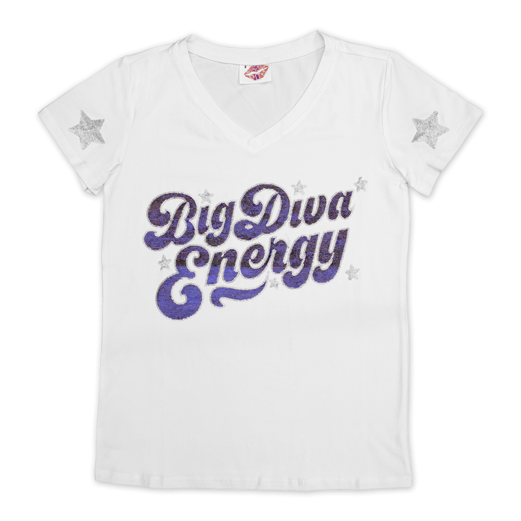 Big Diva Energy - Sparkle City - White/Purple