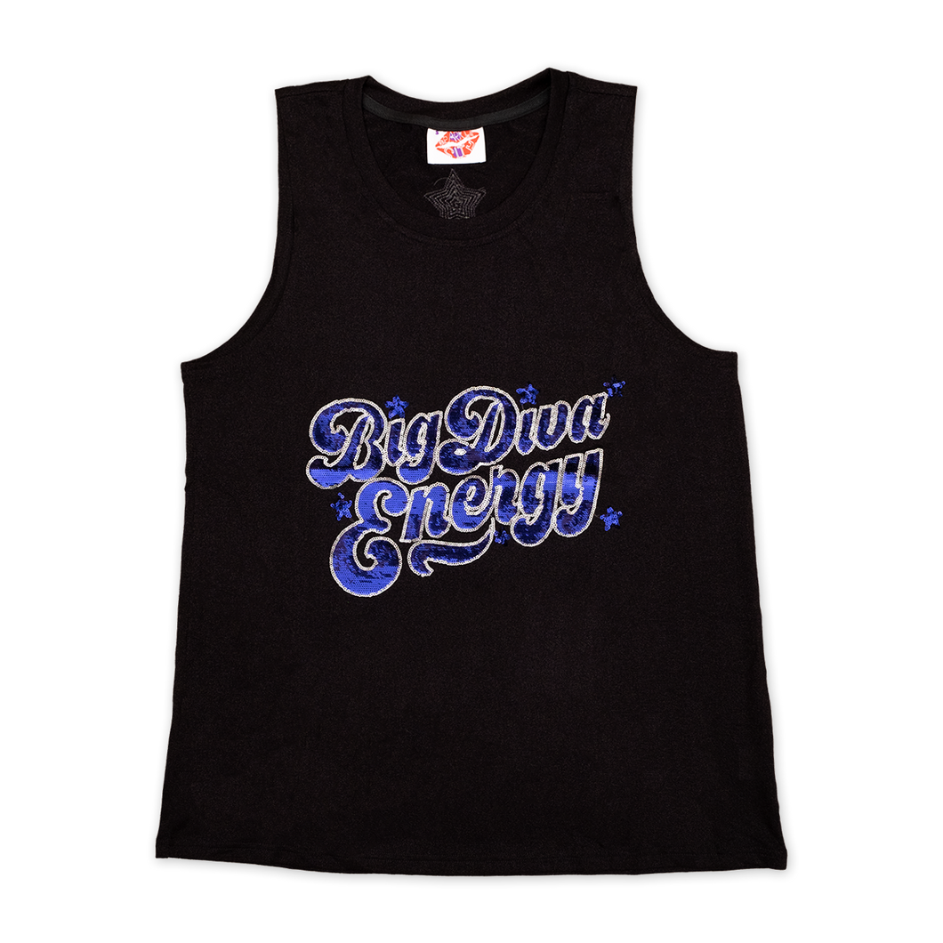 Big Diva Energy - Sparkle City Tank - Black/Purple