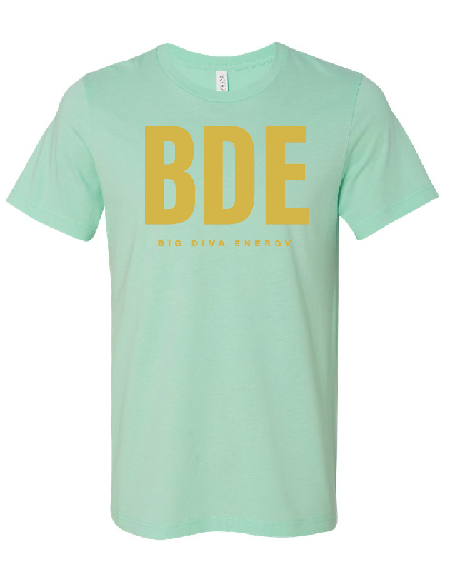 Unisex Big Diva Energy T- Shirt - Light Green/Gold